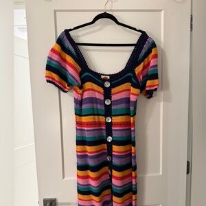 FARM Rio x Anthropologie Multicolor Striped Mini Dress
